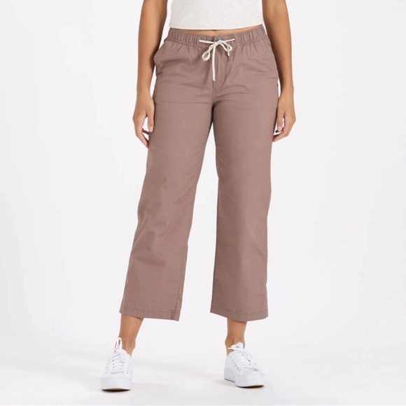 Vuori Large Hazel Ripstop Wide Leg Pants chinos jeans cropped drawstring tie EUC - Picture 1 of 6